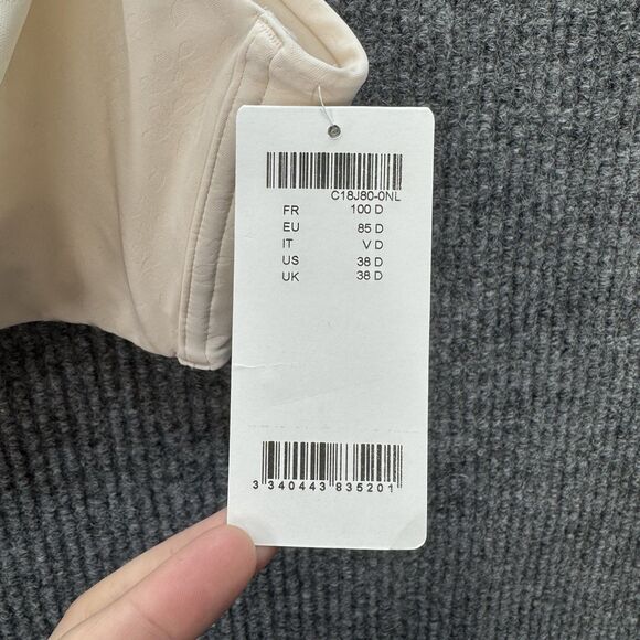 Chantelle Bra 38D Comfort Chic Back Smoothing Wire Free Talc Ivory 18J8 NEW - Picture 4 of 9